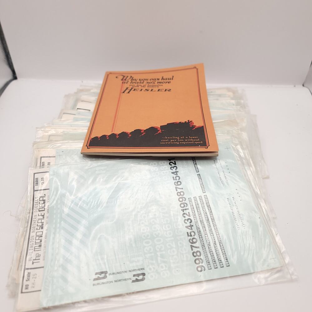 Vintage Microscale Decals HO Scale Sticker sheets and Heisler Manual